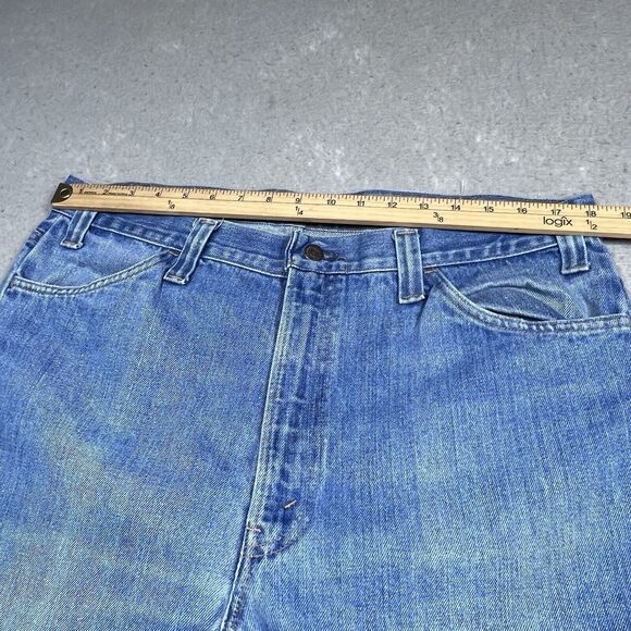 Vintage 1970s Levis 517 Jeans Mens Size 36 Blue Denim Jeans Orange Tab Pockets - Picture 5 of 16